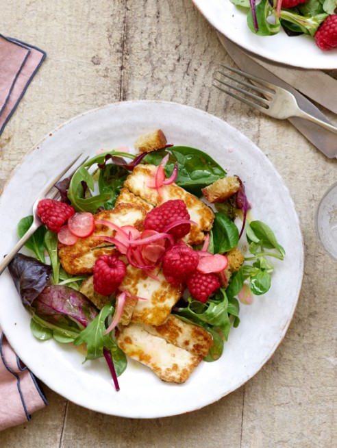 Halloumi with Spiced Pickled Raspberries