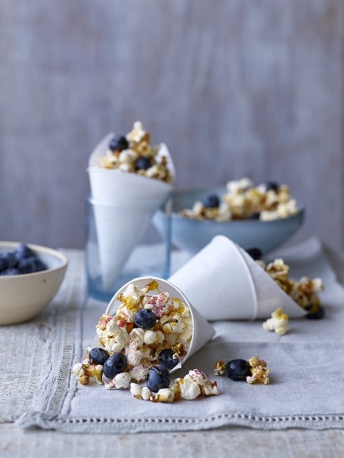 Blueberry and Bergamot Popcorn with salted caramel