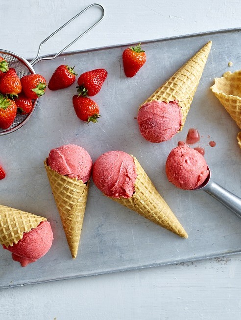 Healthier strawberry ice cream