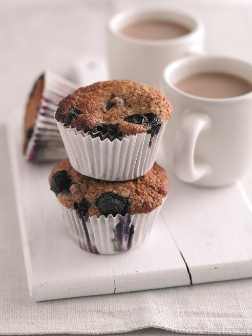 Bran and blueberry muffins