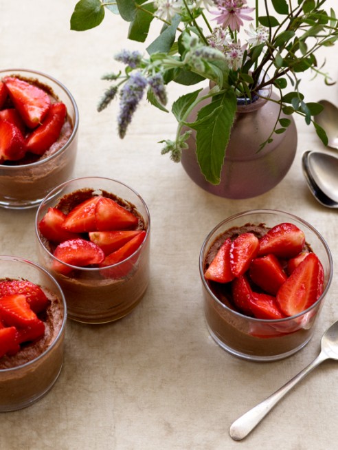 Strawberry and chocolate mousse