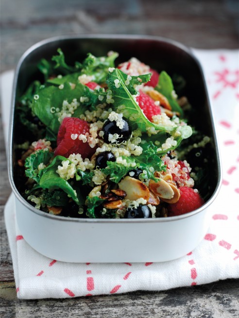 Energy boosting kale, quinoa and berry salad