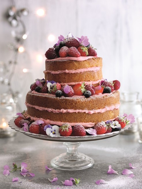 Naked berry celebration cake